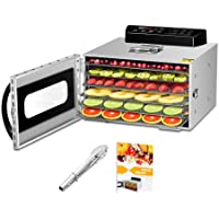 Los mejores  - Kwasyo Deshidratador de Alimentos con 6 Bandejas Acero Inoxidable- Temporizador de 24 Horas- Temperatura Regulable 30~90…